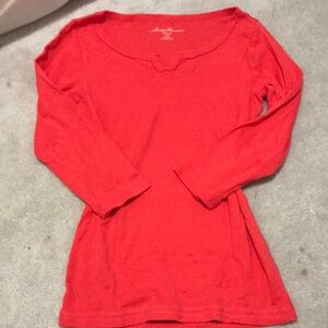 Eddie Bauer Vibrant Red Long Sleeve Top